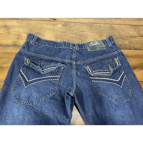 Southpole Jeans Men's 34x30 Embroidered Flap Pockets Blue Denim - Picture 5 of 10